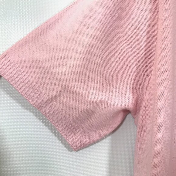Vintage Cardigan Sweater Needlepoint Pink Top M - Picture 4 of 9